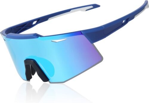 Polarized Cycling Glasses, UV 400 Sports Sunglasses Biking Goggles Running Hiking Golf Fishing Driving