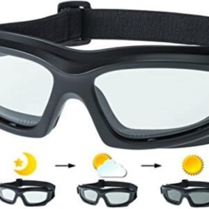 Motorcycle Goggles For Men: Heavy-Duty Motorcycle Riding Goggles /Hard Case, Cleaning Cloth, & Pouch