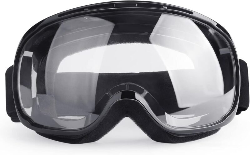 Motorcycle Goggles Dirt Bike Goggles Windproof ATV Dustproof Racing GogglesScratch Resistant Ski Goggles Protective Safety Glasses PU Resin (Black frame+Color lens)