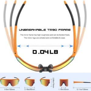 Polarized Cycling Glasses, UV400 TR90 Sports Sunglasses for Men Women