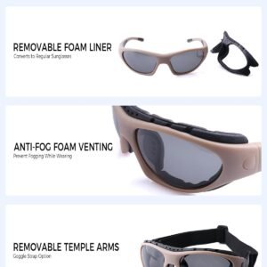 Motorcycle Riding Glasses for Men, Padding Goggles UV Protection Dustproof Windproof Motorcycle Wrap Sunglasses for Outdoor Actives