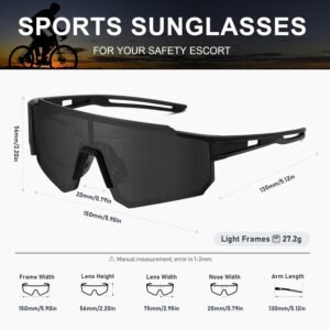 Polarized Sports Sunglasses for Men and Women,Fishing Cycling Mountain Bike Baseball Sunglasses with UV Protection