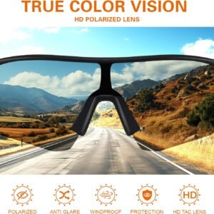 Polarized Sports Sunglasses for Men: Cycling Sun Glasses for Youth Womens UV400 Protection Goggles for Baseball Running